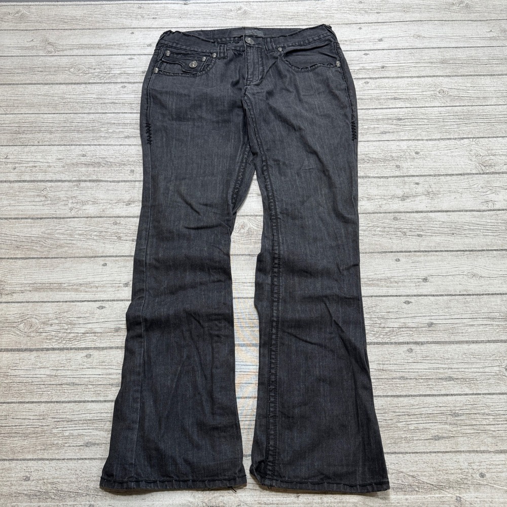 Y2K Laguna Beach Jeans Men's 34x34 Black Denim Bootcut Relaxed Streetwear Grunge